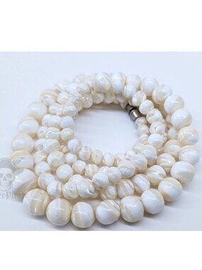 Rare 32" Balamuti Hand-Shaped Mother of Pearl Necklace | 79.5g | Art Deco